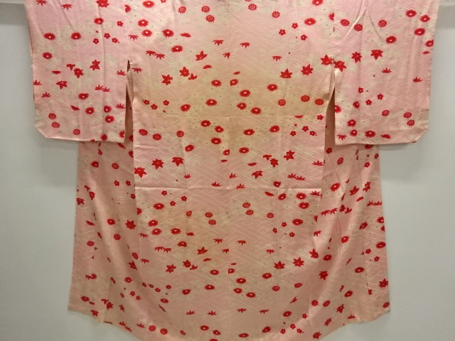 JAPANESE KIMONO / ANTIQUE HITOE JUBAN / SILK / KIKU & UME